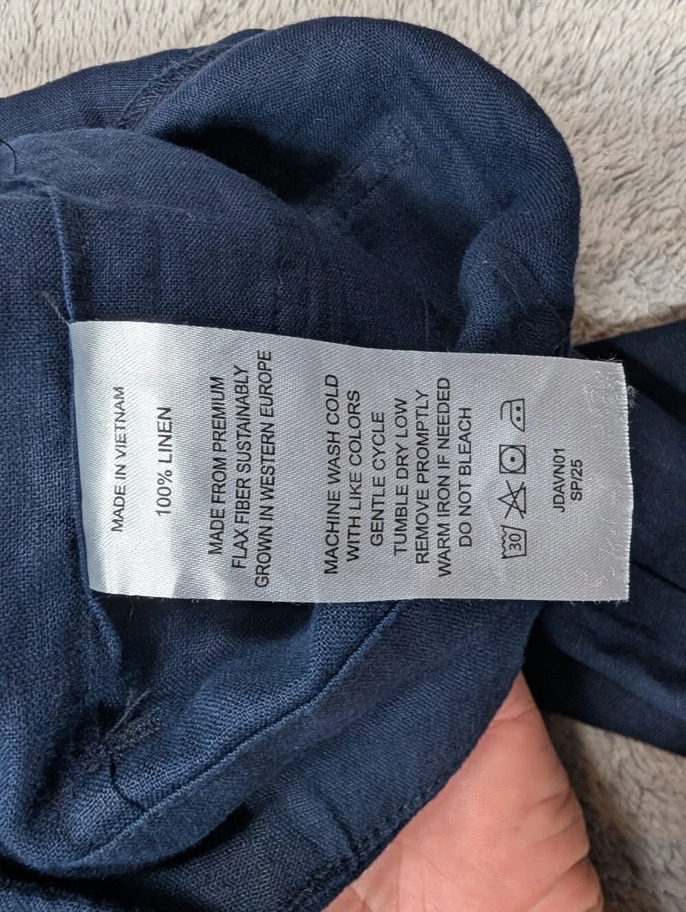 Quince Pants Womens 4 Blue Navy European Linen Wide Leg Trousers Casual